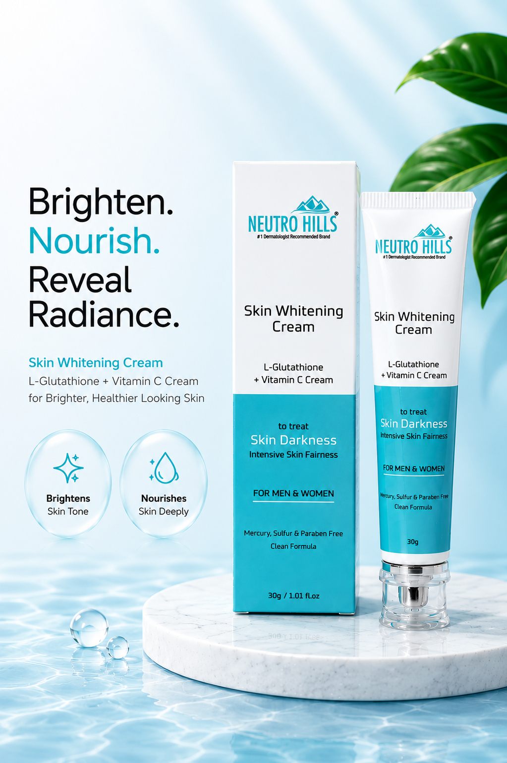 Neutro Hills Advanced Skin Whitening Cream (30g) L-Glutathione & Vit Neutro Hills Health care Neutro Hills Advanced Skin Whitening Cream (30g) L-Glutathione & Vit Neutro Hills Health care